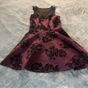 Trixxi‎ Purple and Black Floral Mini Dress